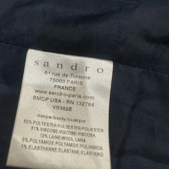 Sandro Paris Metallic Wool Blend Full Zip jacket - Picture 5 of 5